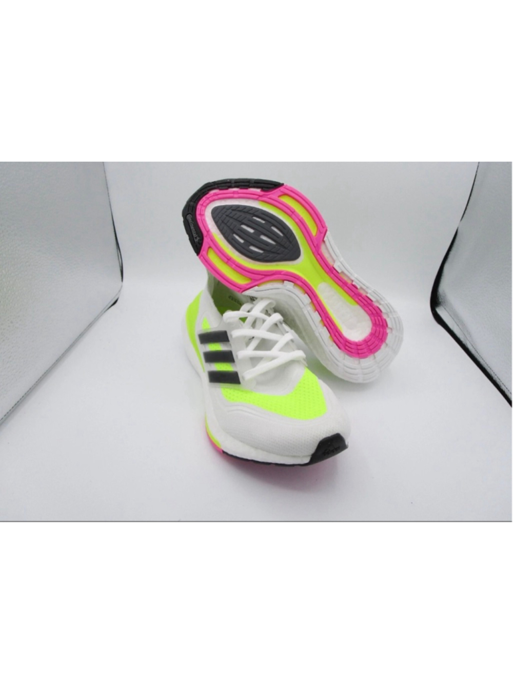 adidas Ultraboost 21 Running White Black Yellow FZ2929 Womens 7 Kids 5.5